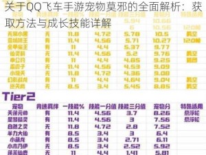 关于QQ飞车手游宠物莫邪的全面解析：获取方法与成长技能详解